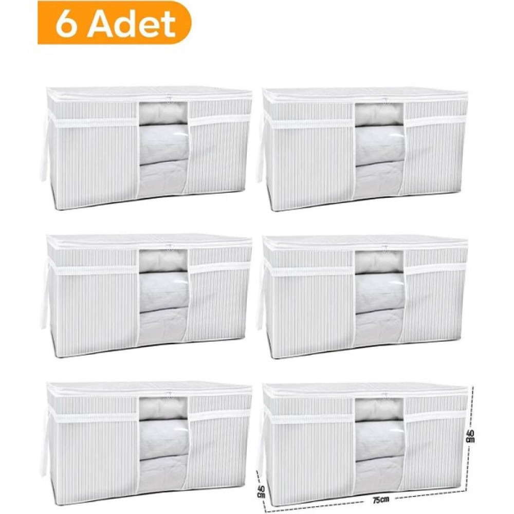 Esti 6 Adet - Pencereli Yastık Yorgan Hurcu 75 x 40 x 40 cm - Gri Hurç Fiyatı