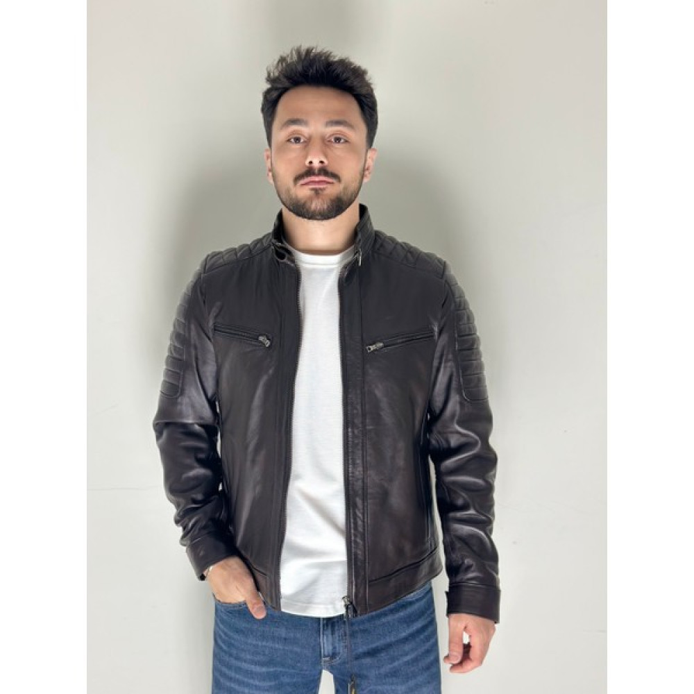 Estilo Kapitone Detay Deri Ceket Erkek Ceket Fiyatı