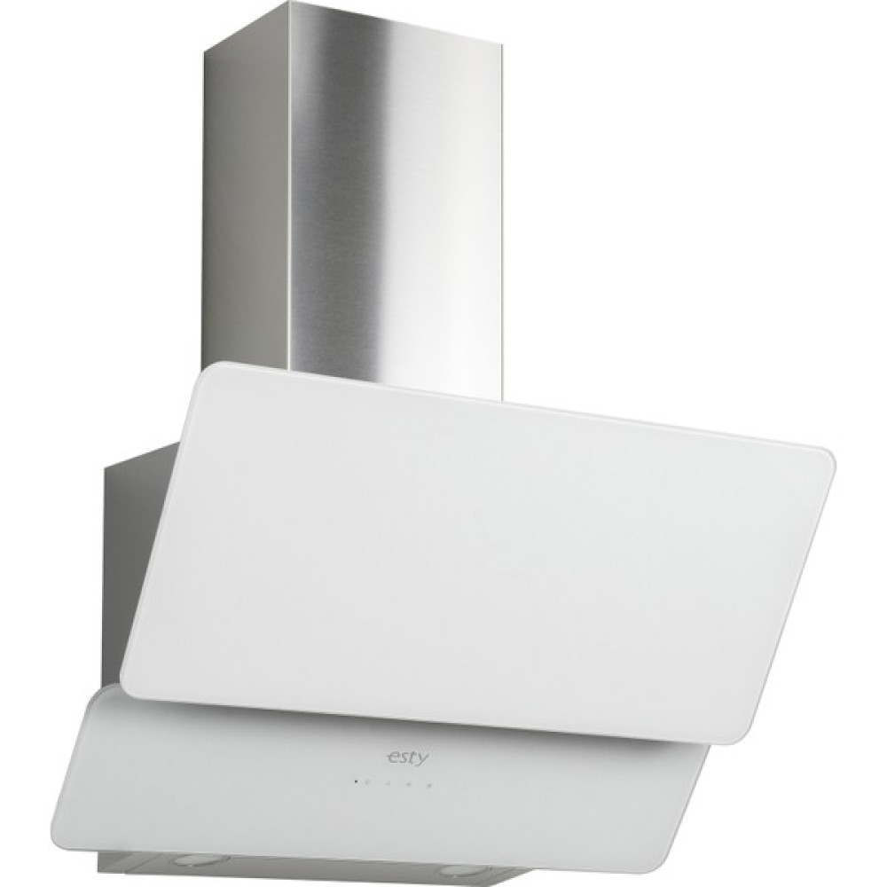 Esty 3471 60 cm Dekoratif Camlı Beyaz - Inox Davlumbaz Davlumbazlar Fiyatı