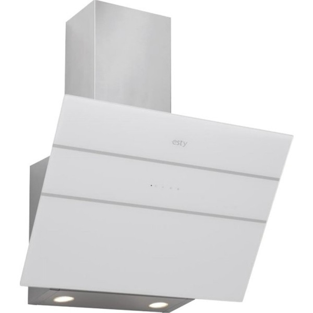 Esty 3473 Plus 60 cm Dekoratif Cam Davlumbaz - Beyaz Davlumbazlar Fiyatı