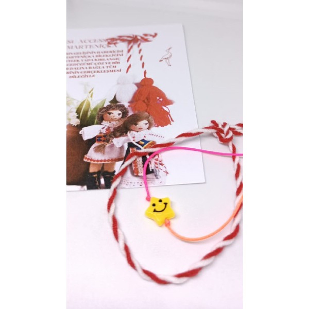 Esu Accessory Baba Marta Marteniçka Kırmızı Beyaz Ip Şans 2 Adet Bileklik - Açık Sarı Saat ve Bileklik Aksesuarı Fiyatı