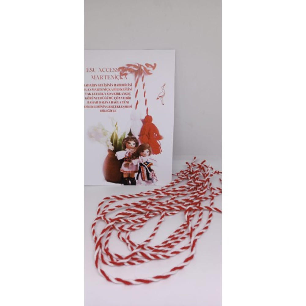Esu Accessory Baba Marta Marteniçka Kırmızı Beyaz Ip Şans Bileklik 2 Adet - Kırmızı - Beyaz Saat ve Bileklik Aksesuarı Fiyatı