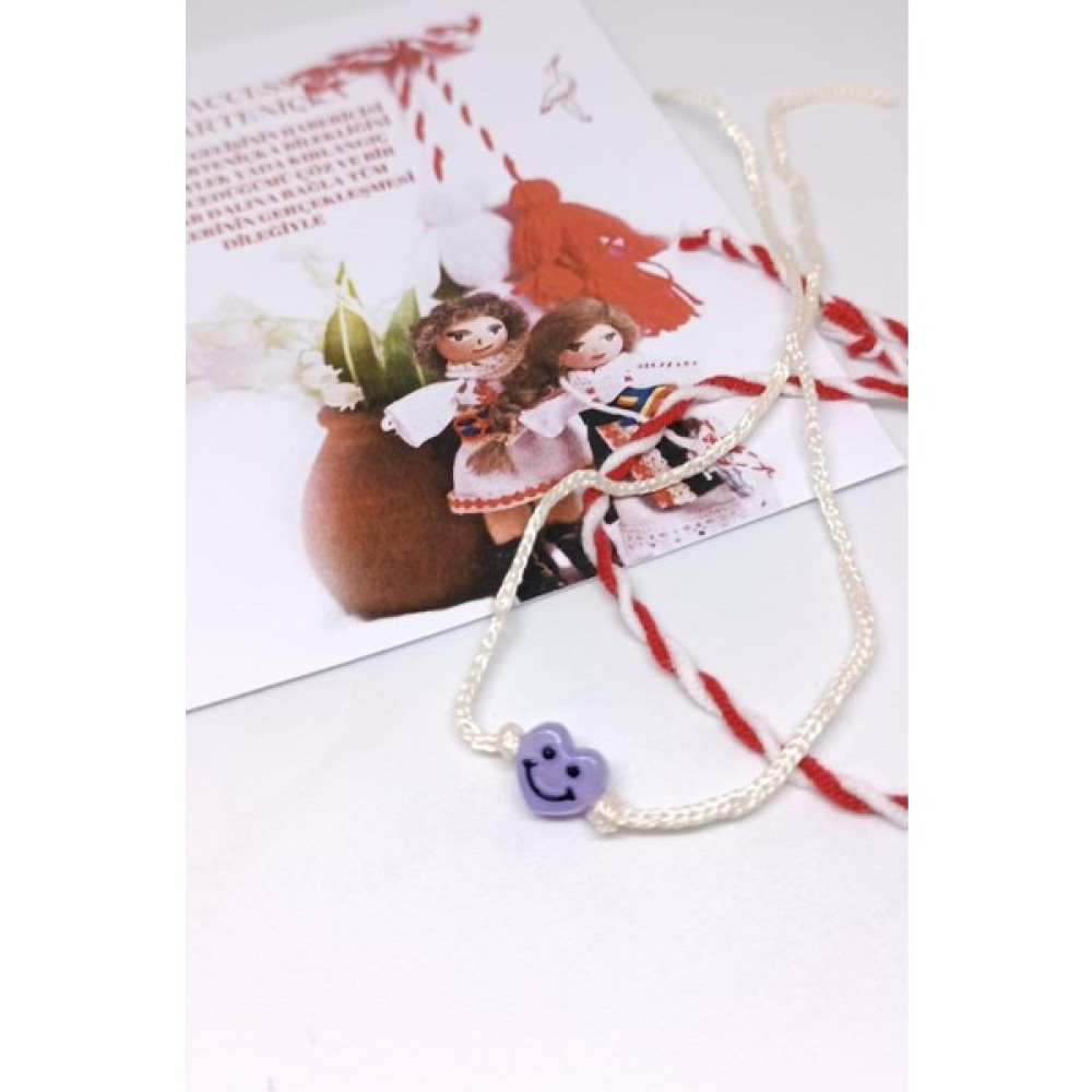 Esu Accessory Baba Marta Marteniçka Kırmızı Beyaz Ip Şans Bileklik 2 Adet - Lila Saat ve Bileklik Aksesuarı Fiyatı