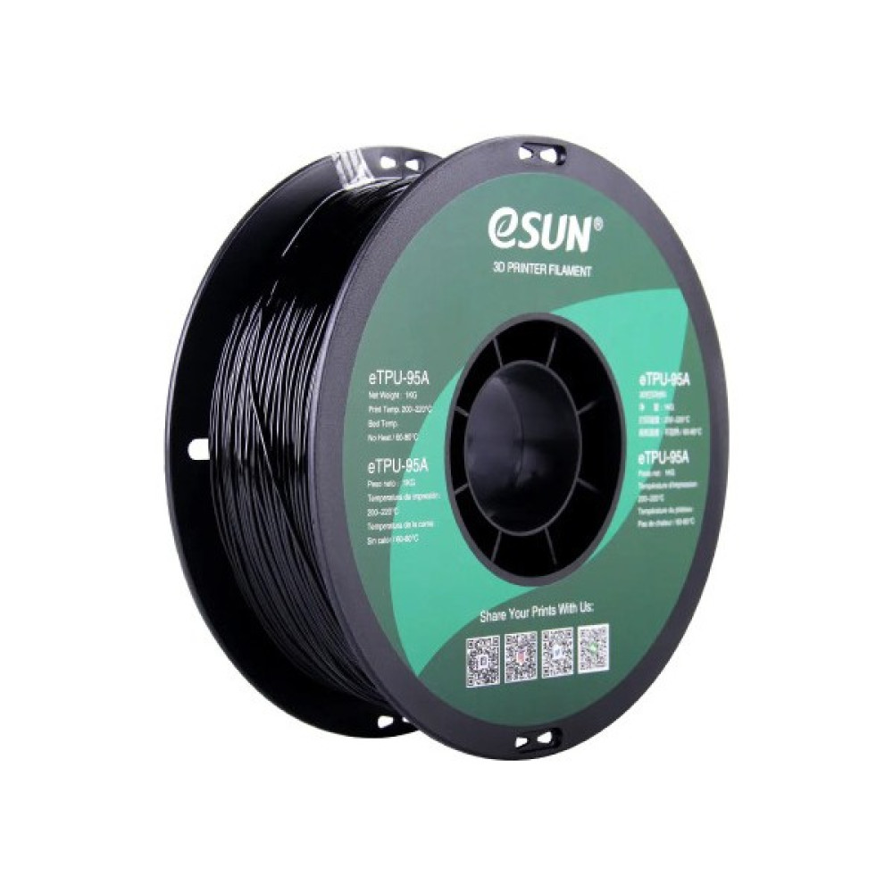 Esun 1,75 mm ETPU-95A Esnek TPU Filament (1 Kg) - Siyah Filament Fiyatı