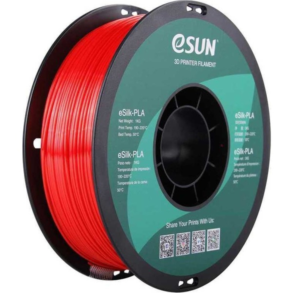 Esun Esilk 1.75MM Parlak Yüzeyli Kırmızı Filament - Red - Renkli Filament Fiyatı