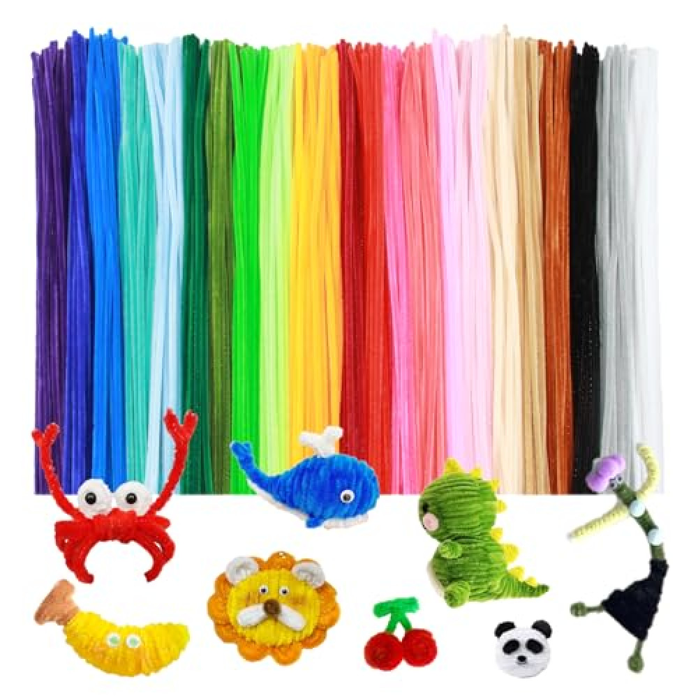 ESUOHYM 230PCS Upgraded 20 Colors Pipe Cleaners Craft Chenille Stems DIY Art Supplies Colorful Thick Fluffy Fuzzy Wire Sticks Bulk for Kids and Adults (20Colors)