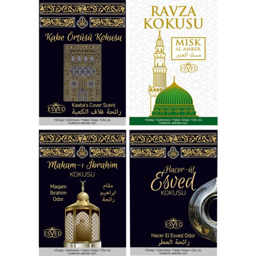 Esved Dolap ve Çekmece Kokusu Kabe Örtüsü, Medine Ravza, Hacerül Esved, ve Makamı Ibrahim Kokusu Oda Kokusu Fiyatı