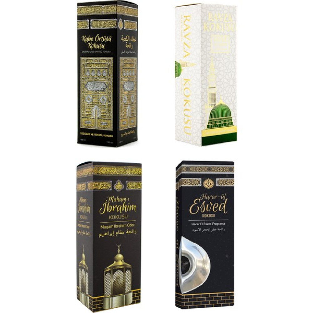 Esved Kabe Örtüsü Kokusu Medine Ravza Kokusu Makamı Ibrahim Kokusu ve Hacerül Esved Kokusu Sprey 400 Ml. Oda Kokusu Fiyatı