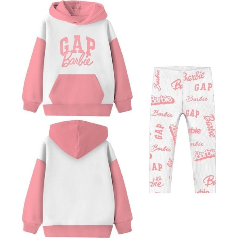 ESY Moda Pembe Beyaz Gap Kapişonlu Kız Eşofman Takımı Kız Çocuk Giyim Takımı Fiyatı