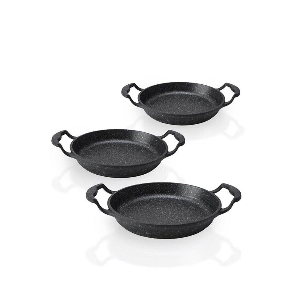 et erdemhaslon 3lü Set Döküm Siyah Granit Sahan Tava 22cm-20cm-18cm Tavalar Fiyatı