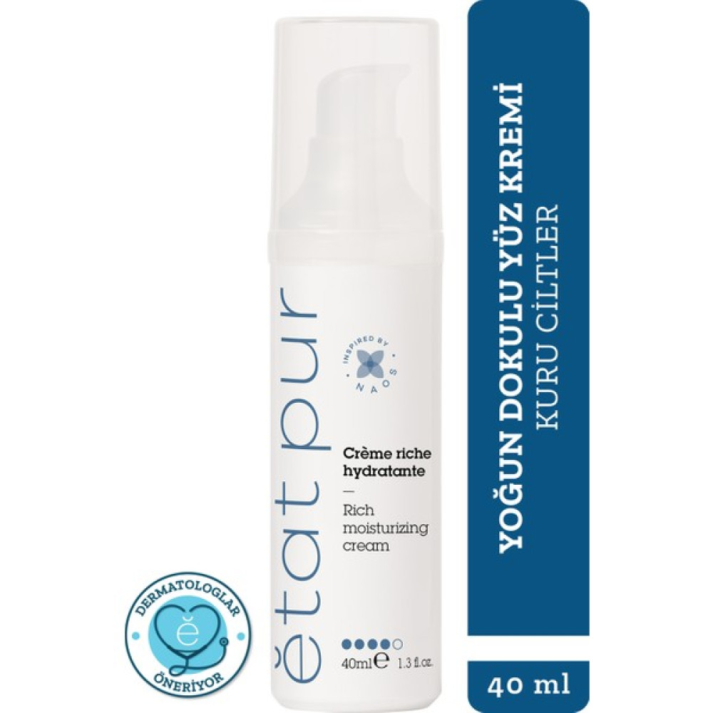 Etat Pur Rich Moisturizing Cream Yoğun Dokulu Yüz Nemlendirici Bakım Kremi 40 ml Kuru Ciltler için Nemlendiriciler Fiyatı