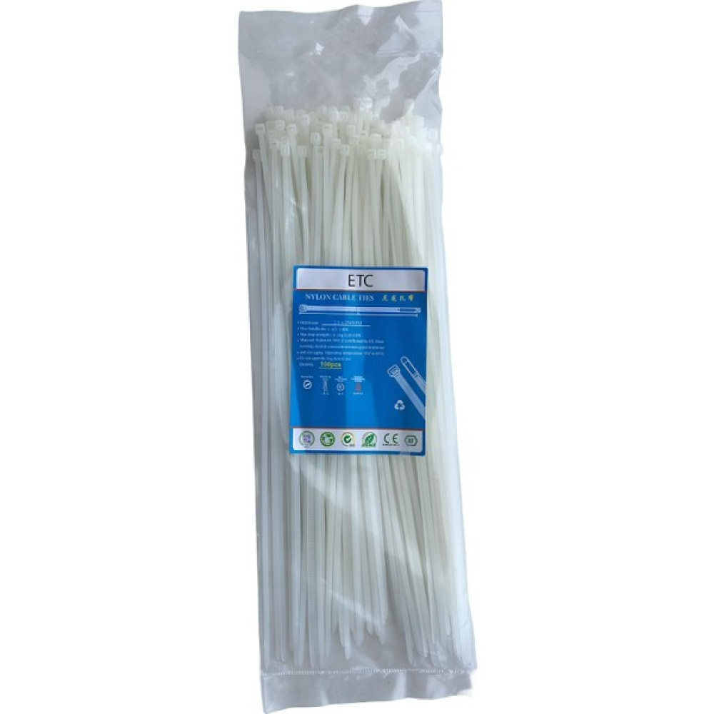 Etc Beyaz Kablo Bağı , Plastik Kelepçe , Cırt Kelepçe 2,5 x 250 Mm. (100 Adet) Oto Boyaları Fiyatı