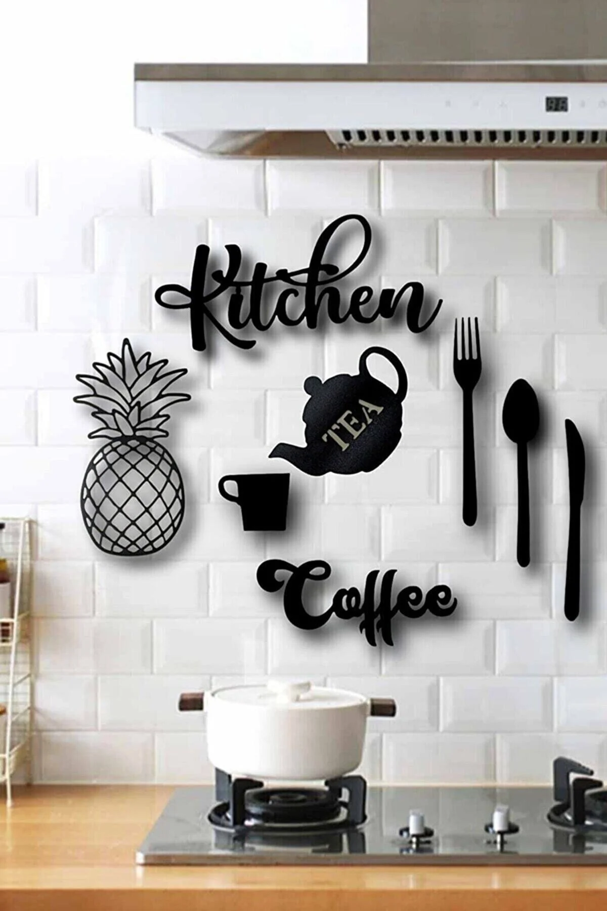 ETD Kıtchen Yazı Mutfak Süsü Setı 3 Mm Mdf Duvar Süsü Ahşap Set Lazer Kesim 72 x 80 Beden" Tablo & Poster Fiyatı