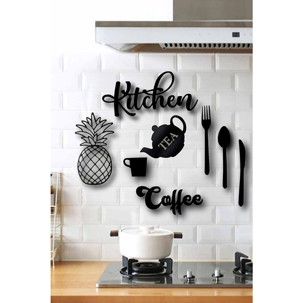 ETD Kıtchen Yazı Mutfak Süsü Setı 3 Mm Mdf Duvar Süsü Ahşap Set Lazer Kesim 72 x 80 Beden Tablo & Poster Fiyatı