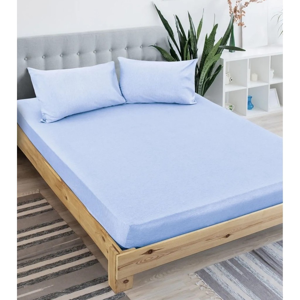 Ete Hometex Çift Kişilik Pamuklu Lastikli Çarşaf Takımı 180 x 200 x 30 cm - 180x200x30cm - Açık Mavi Çarşaf Fiyatı