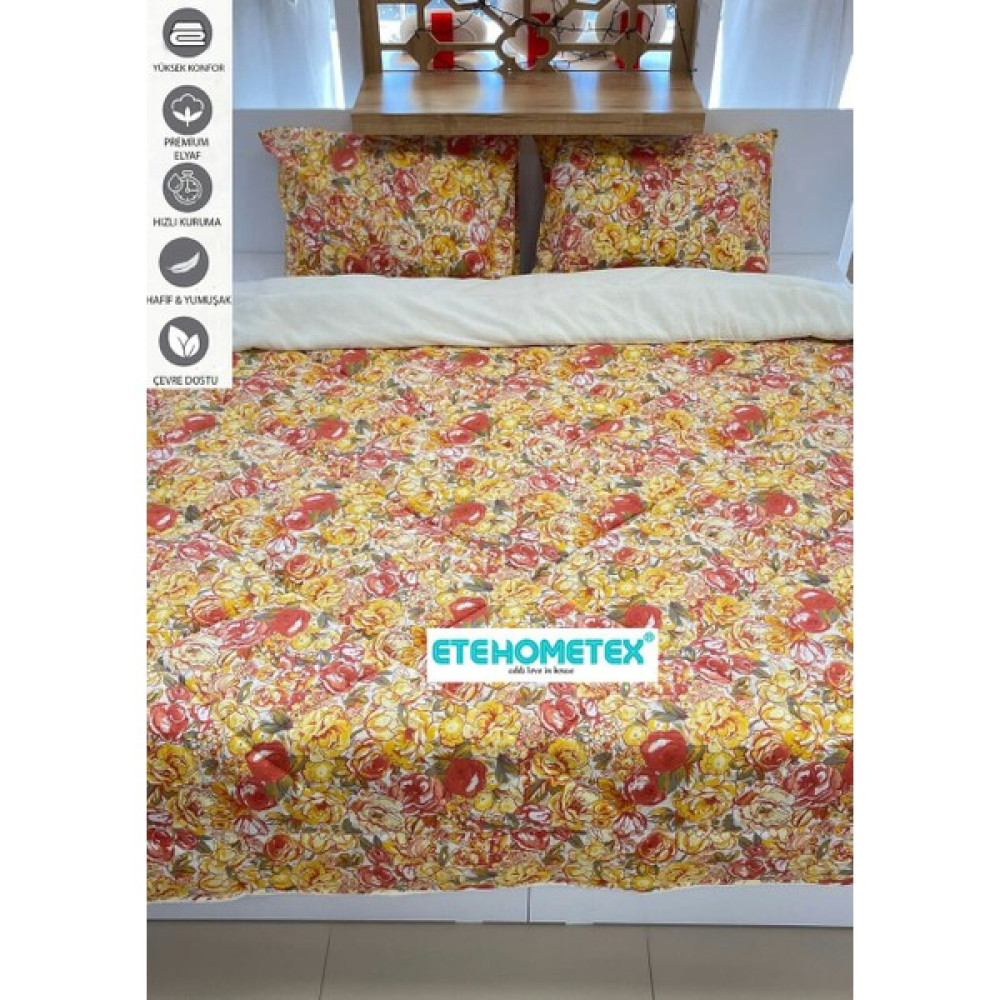 Ete Hometex Etehometex Çift Kişilik Çift Taraflı Lüx Welsoft - Pamuk Ultra Yumuşak Peluş Yorgan - Sarı - 195 x 215 cm Yorgan Fiyatı