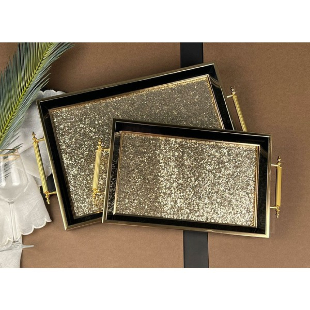 Ete Hometex Lüx Çay Sunum Tepsisi - Gold Servis Tepsisi Fiyatı