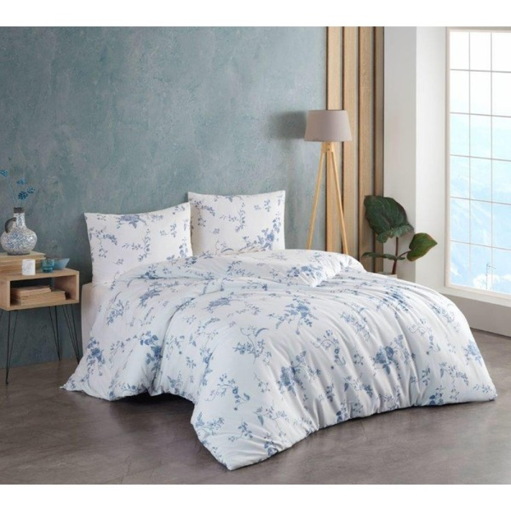 Ete Hometex Molinella Daily Nevresim Seti Çift Kişilik 8696474231492 - Beyaz - Mavi - 200 x 220 cm Nevresim Takımı Fiyatı