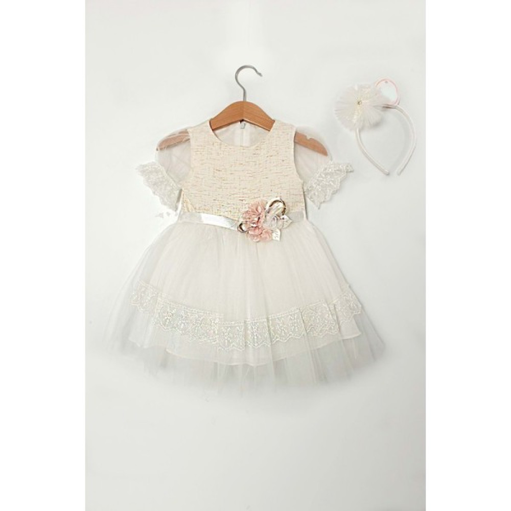 Etek Kol Fistolu Tüllü Elbise - Miss Armina Kids - Elbise - Beyaz - 3 Yaş - CS2023000003-2653 Kız Çocuk Elbise Fiyatı