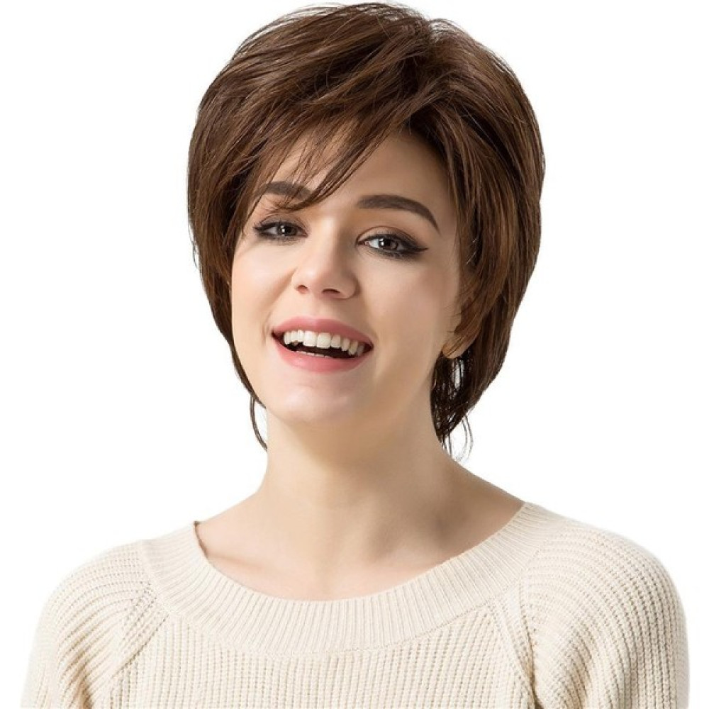 Ethel Doğal Kadınlar Kısa Düz Kahverengi Tam Peruk Insan Saç Peruk 42CM (Yurt Dışından) Saç Bakımı Fiyatı