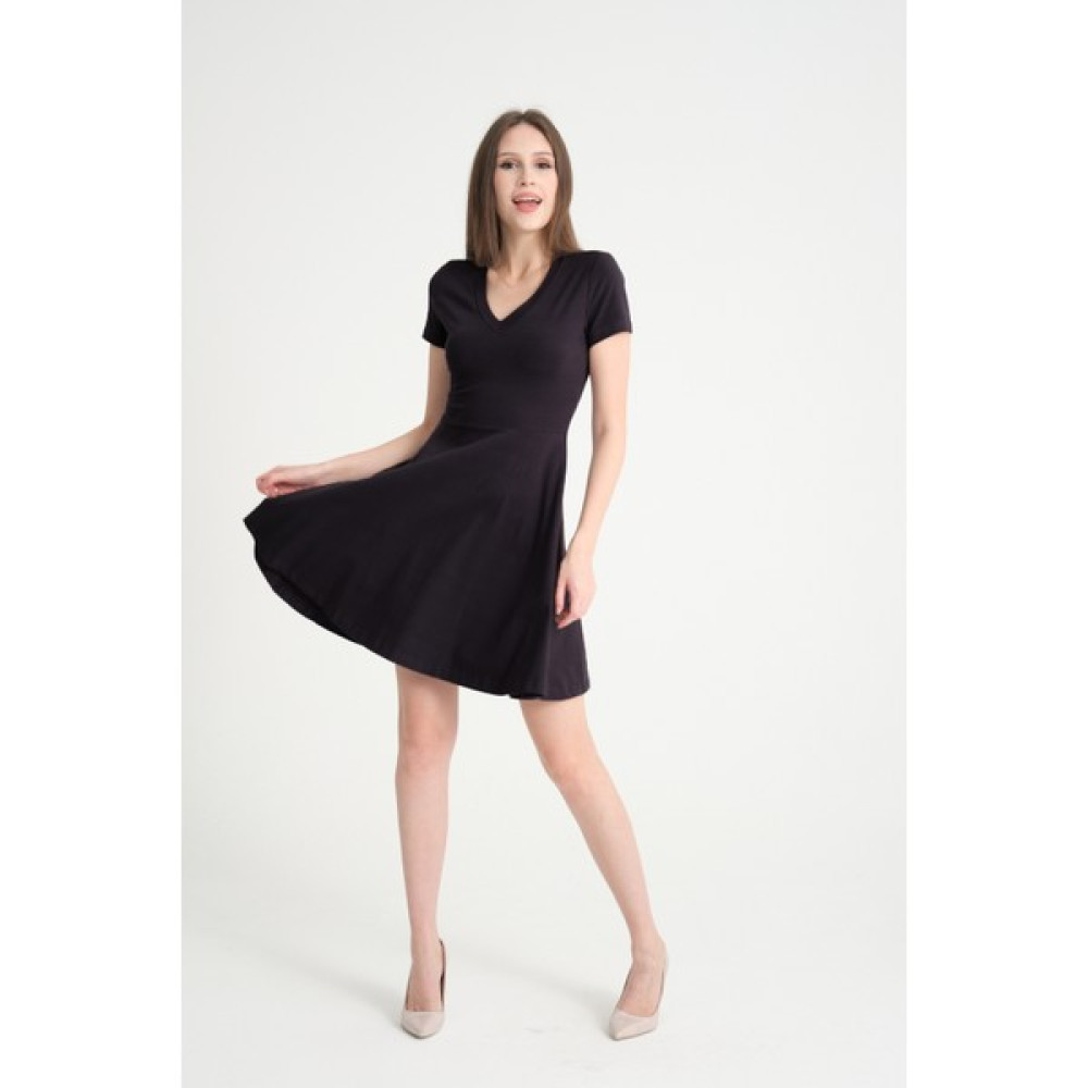 Ethel Wear Elbise, V Yaka, Pamuklu, Kısa Kollu, Şık Model Elbise Fiyatı