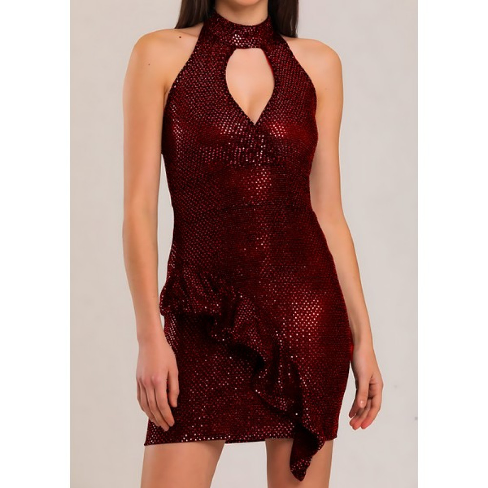 Ethel Wear Elbise,mini, Pul Payet, Boğaz Detaylı, Nişan, Düğün, Organizasyon, Eğlence, Yüksek Kalite Elbise Fiyatı
