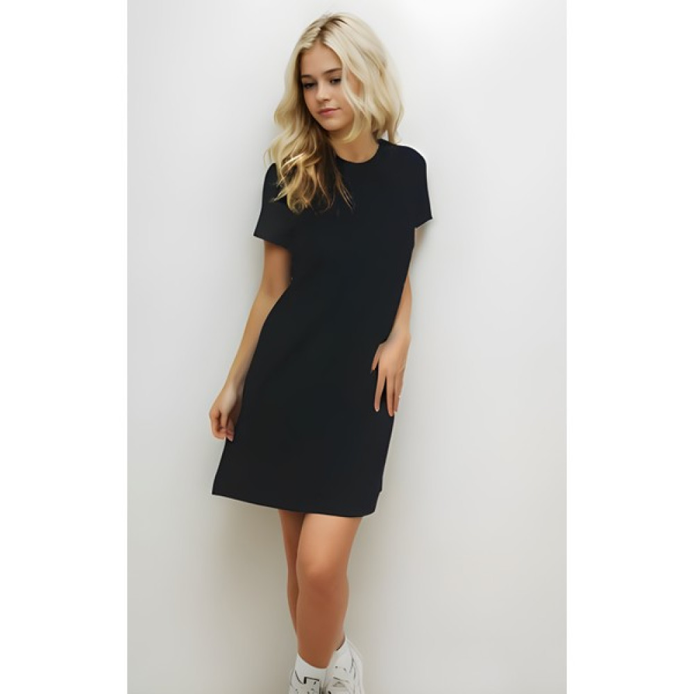 Ethel Wear Elibse, Mini, Bisiklet Yaka, Tunik Elbise, Oversize, Kısa Kollu, Pamuklu, Yüksek Kalite Elbise Fiyatı
