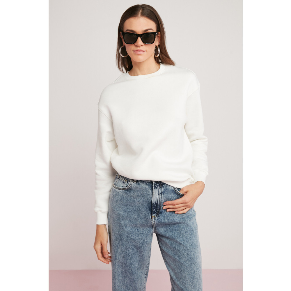 ETHIQUET Alfreda Kadın Içi Polarlı Yumuşacık Yuvarlak Yaka Comfort Fit Sweatshirt XL Beden Bayan Sweatshirt Fiyatı