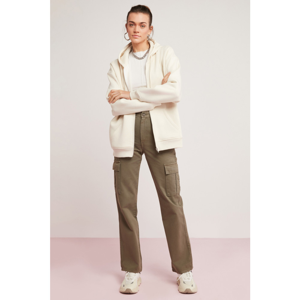 ETHIQUET Oynx Kadın Içi Polarlı Yumuşacık Kapüşonlu Fermuarlı Oversize Sweatshirt S Beden Bayan Sweatshirt Fiyatı