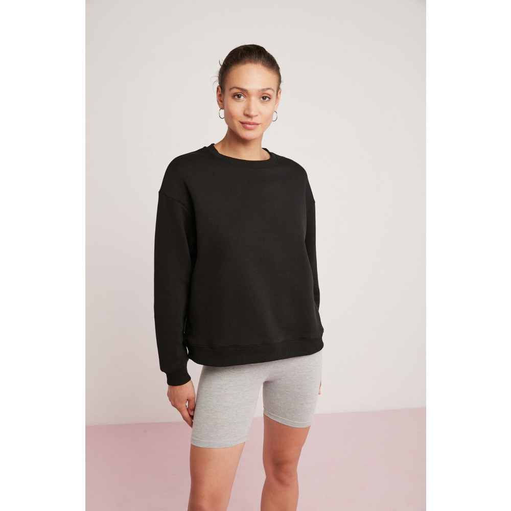 ETHIQUET Sahra Kadın Içi Polarlı Yumuşacık Oversize Yuvarlak Yaka Çizgili Sweatshirt XL Beden Bayan Sweatshirt Fiyatı