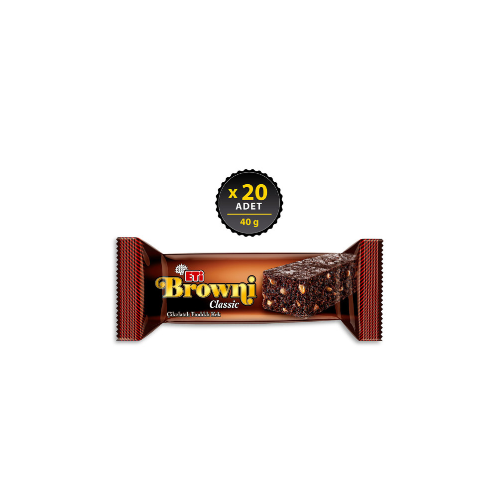 Eti Browni Classic Çikolatalı Fındıkli Kek 40 g x 20 Adet Bisküvi ve Kek Fiyatı