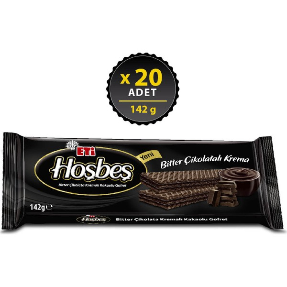 Eti Hoşbeş Bitter Çikolata Kremalı Gofret 142 g x 20 Adet - 142 gr Oto Boyaları Fiyatı