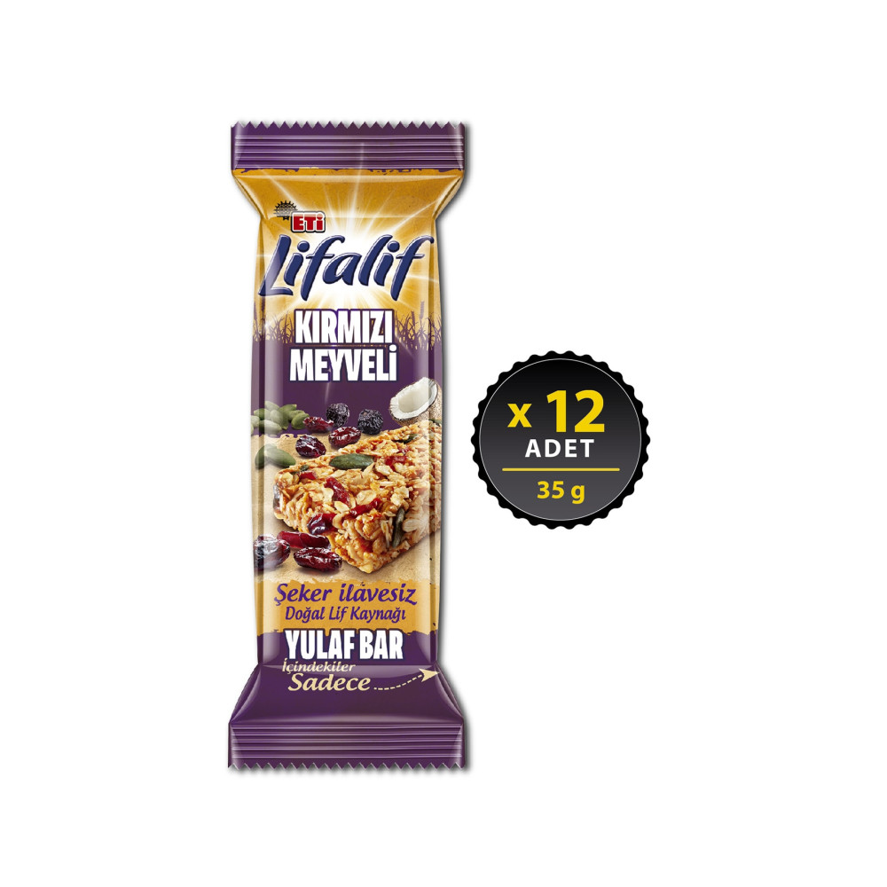 Eti Lifalif Kırmızı Meyveli Yulaf Bar 35 g x 12 Adet Atıştırmalık Fiyatı