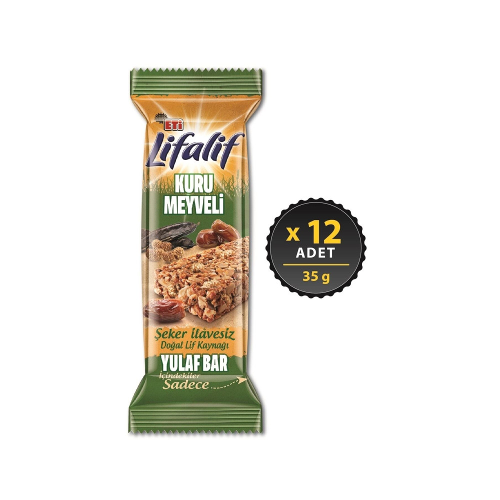 Eti Lifalif Kuru Meyveli Yulaf Bar 35 g x 12 Adet Atıştırmalık Fiyatı