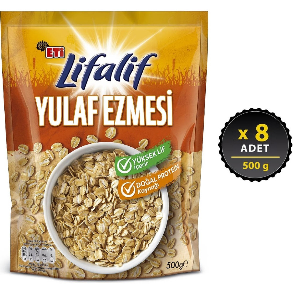 Eti Lifalif Yulaf Ezmesi 500 g x 8 Adet - 500 gr Kahvaltılık Gevrek Fiyatı