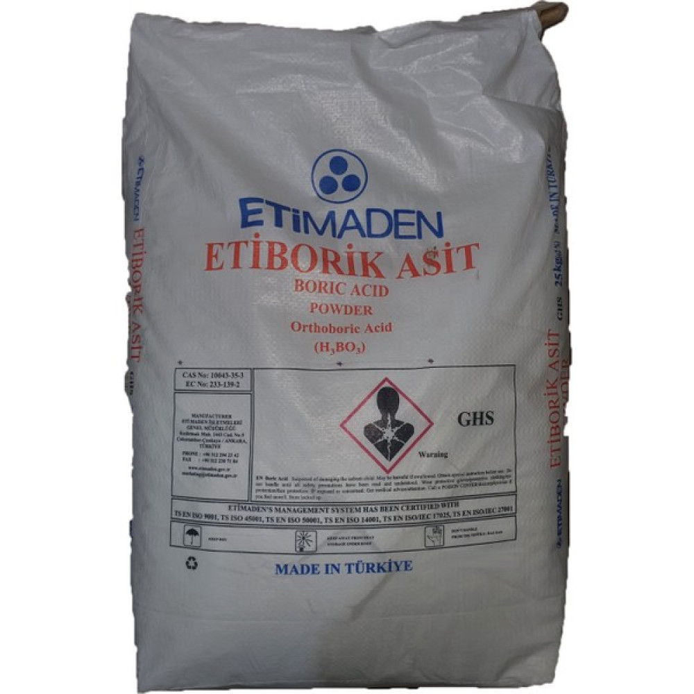 Eti Maden 100% Saf Borık Asıt 25 kg Gübre Fiyatı