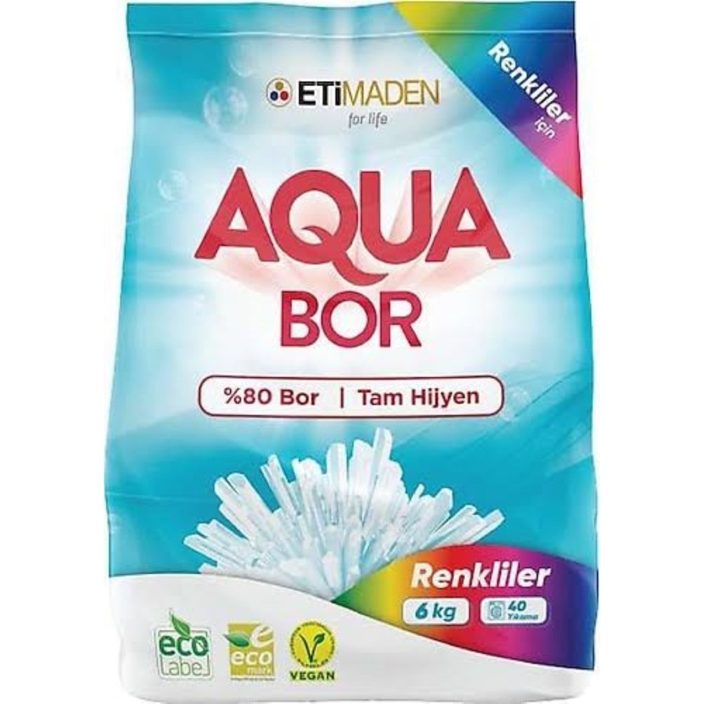 Eti Maden Aqua Bor 6 kg Renkliler İçin 40 Yıkama Bor Hijyen Çamaşır Deterjanı Fiyatı