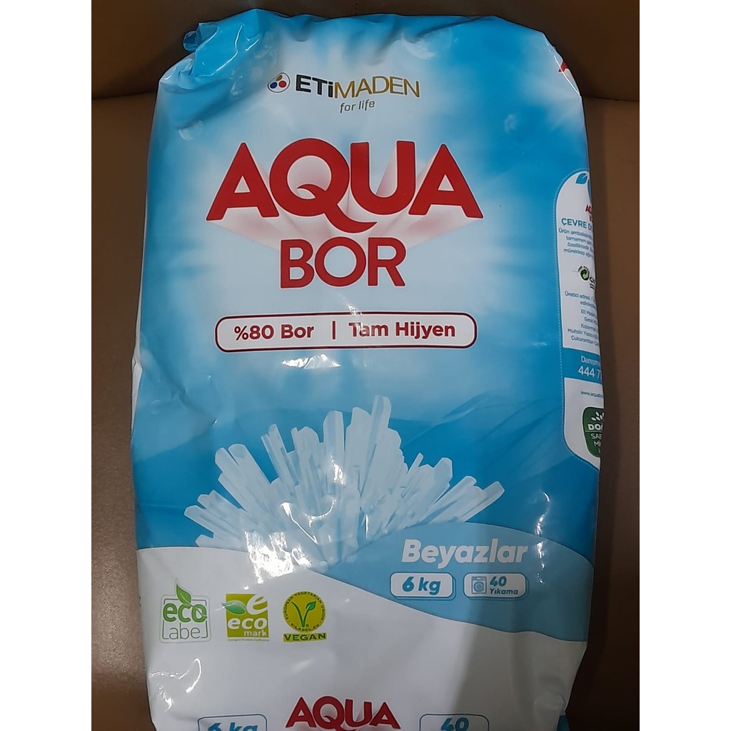 Eti Maden Aqua Bor Toz Deterjan 6 kg Beyazlar İçin 40 Yıkama Sabun Kokusuyla Etkili Temizlik Çamaşır Deterjanı Fiyatı