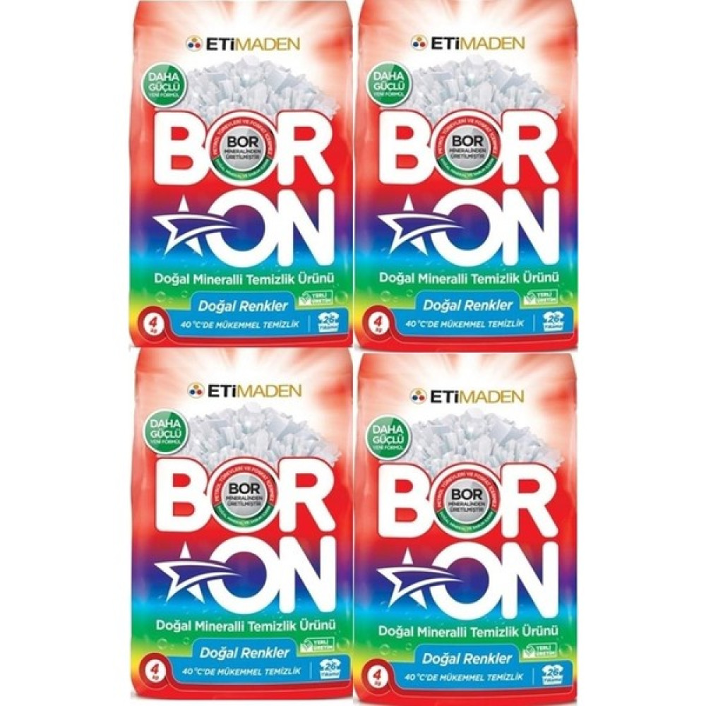 Eti Matik Boron Doğal Renkler Toz Deterjan 4 kg x 4 Adet - 16 kg Çamaşır Deterjanı Fiyatı