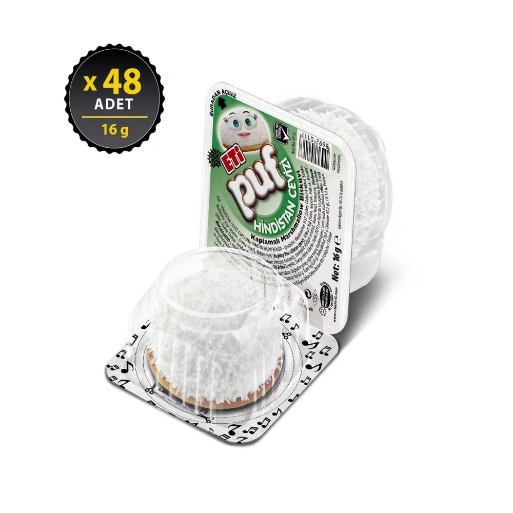Eti Puf Hindistan Cevizli 16 g 48'li Bisküvi ve Kek Fiyatı