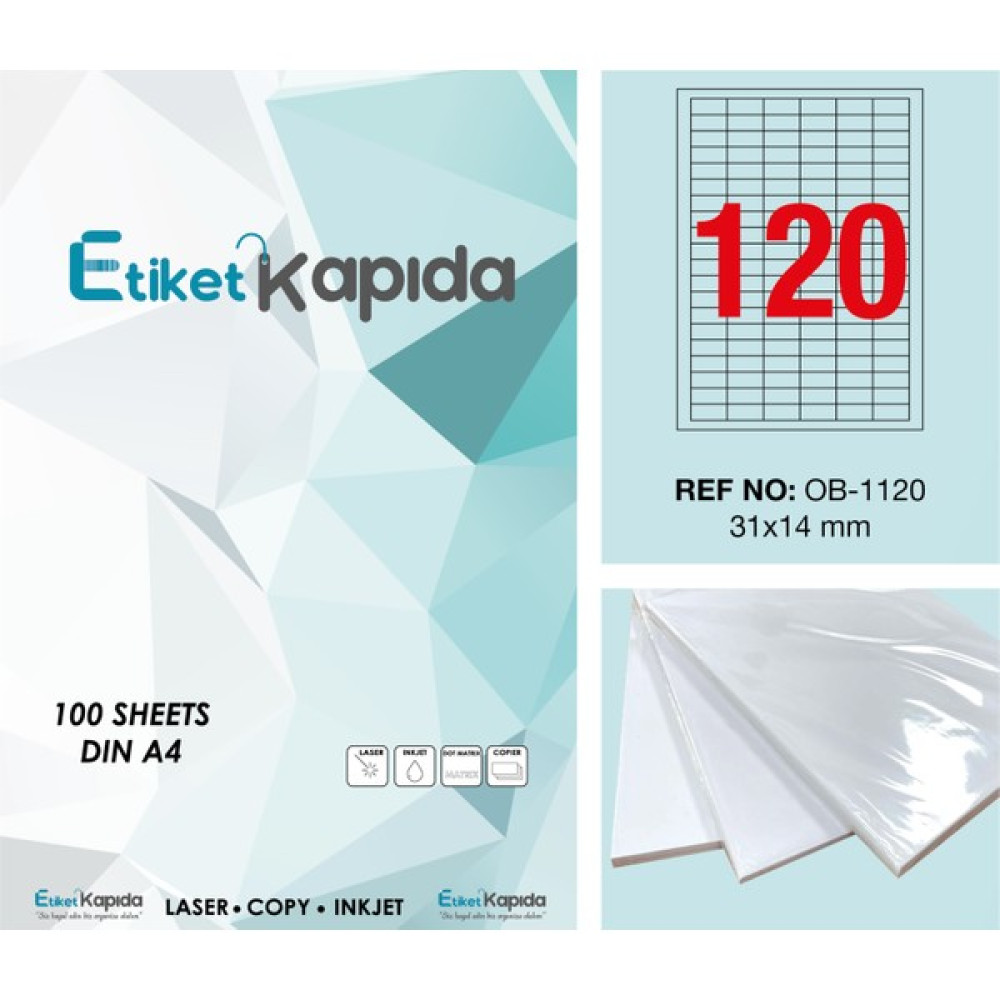 Etiket Kapıda A4 Yapışkanlı Hazır Laser Etiket 31 x 14 mm 100 Sayfa 12000 Etiket Etiket Makinesi Fiyatı
