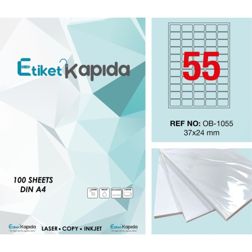 Etiket Kapıda A4 Yapışkanlı Hazır Laser Etiket 37 x 24 mm 100 Sayfa 5500 Etiket Etiket Makinesi Fiyatı