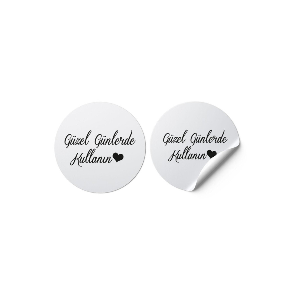 etikettcim Kuşe Sticker (4x4cm) 70 Adet - Güzel Günlerde Kullanın- Beyaz Zemin Hediyelik Eşya Fiyatı