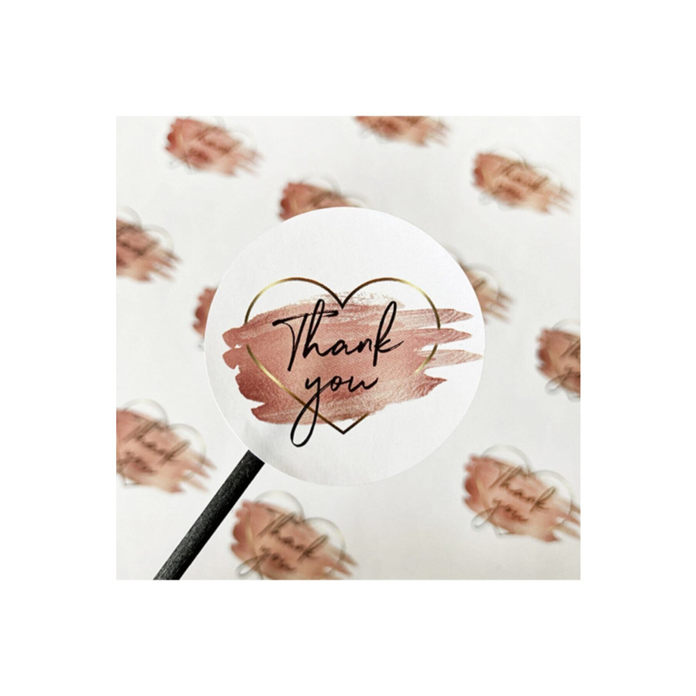 etikettcim Sticker Kuşe (4X4CM) 70 Adet - Thank You- Kalp Hediyelik Eşya Fiyatı