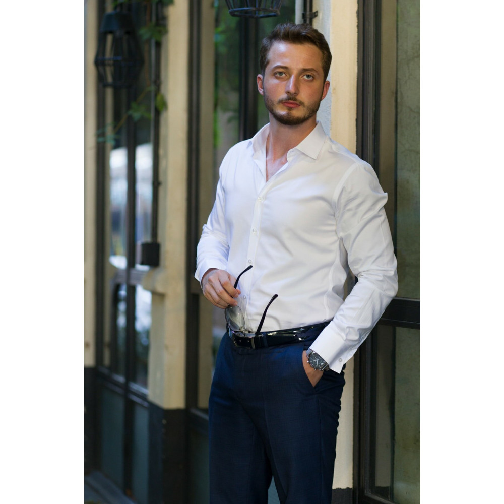 Etikmen Beyaz Saten Slimfit Hediye Kutulu Erkek Gömlek XXL Beden Kadın Gömlek Fiyatı