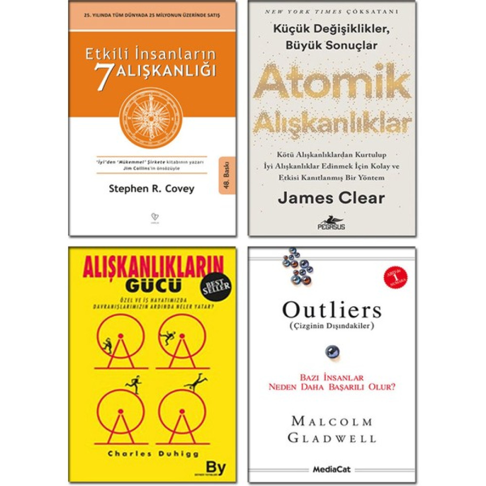 Etkili Insanların 7 Alışkanlığı + Atomik Alışkanlıklar + Alışkanlıkların Gücü + Outliers / 4 Kitap Set Kişisel Gelişim ve Psikoloji Fiyatı