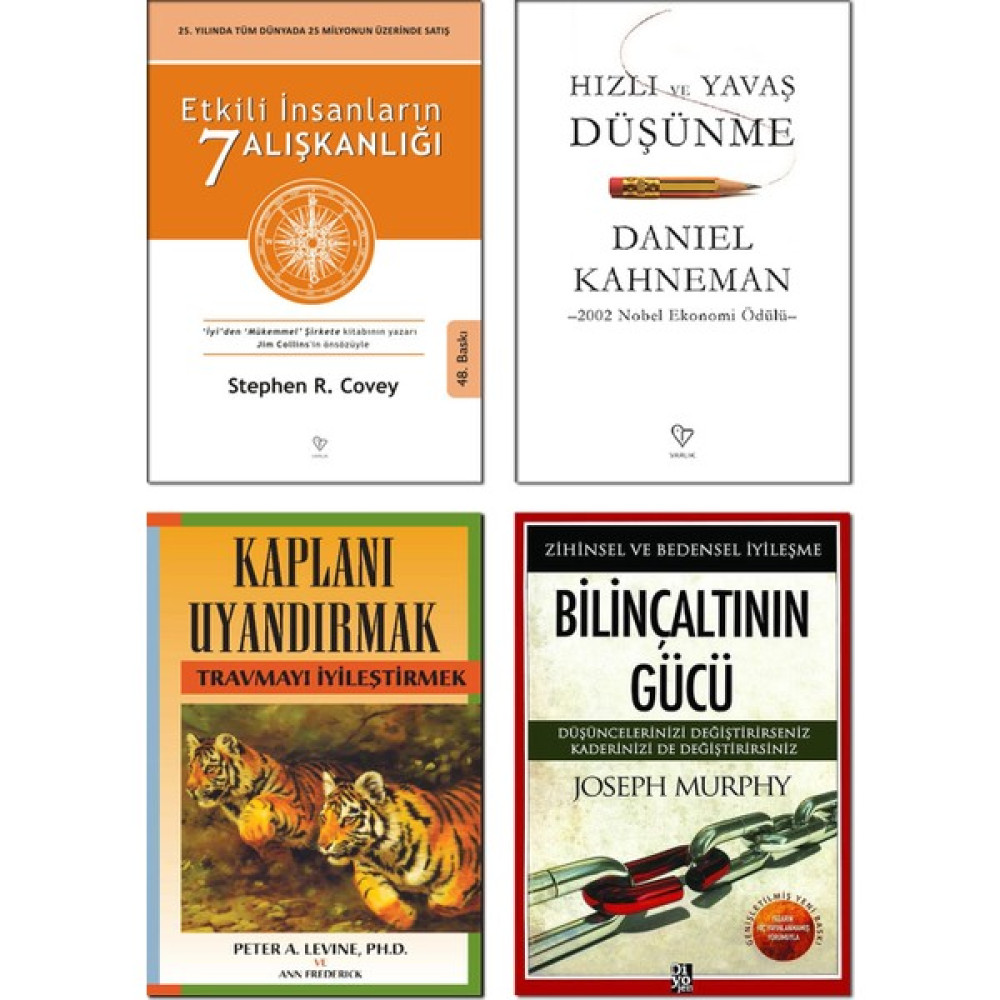 Etkili Insanların 7 Alışkanlığı + Hızlı ve Yavaş Düşünme + Kaplanı Uyandırmak + Bilinçaltının Gücü - 4 Kitap Set Kişisel Gelişim ve Psikoloji Fiyatı