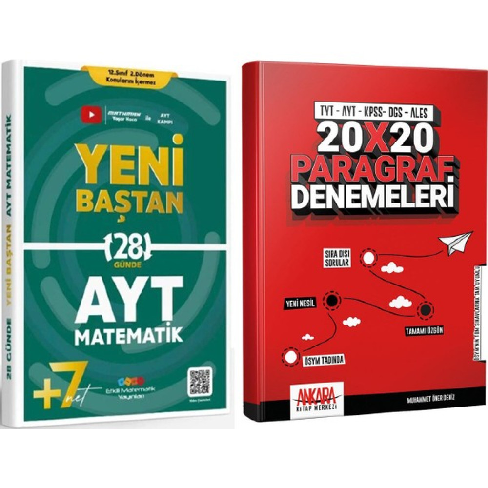 Etkili Matematik Yayınları Etkili Matematik Ayt Yeni Baştan Soru Bankası ve Akm Paragraf Deneme Seti 2 Kitap Temel Yeterlilik Testi (TYT) Fiyatı