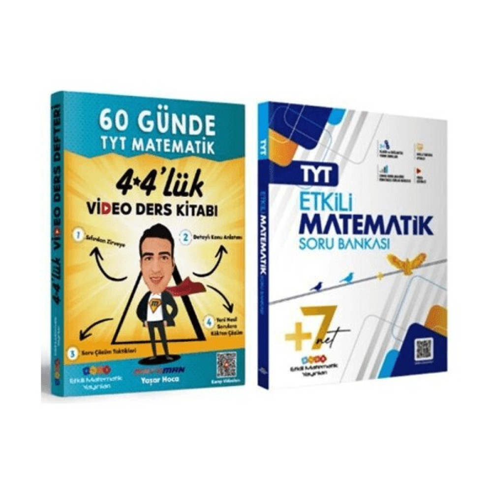 Etkili Matematik Yayınları Tyt Matematik Soru Bankası ve 60 Günde Tyt Matematik Video Ders Kitabı Temel Yeterlilik Testi (TYT) Fiyatı