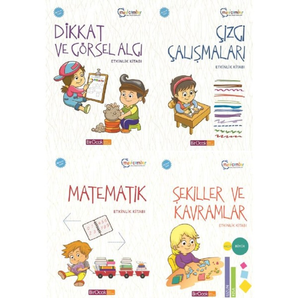 Etkinlik Kitapları Seti +48 Ay 4 Yaş ve Üzeri 4 Kitap (Dikkat ve Görsel Algı+Çizgi Çalışmaları+Matematik+Şekiller ve Kavramlar) Zihinsel Gelişim Kitapları Fiyatı